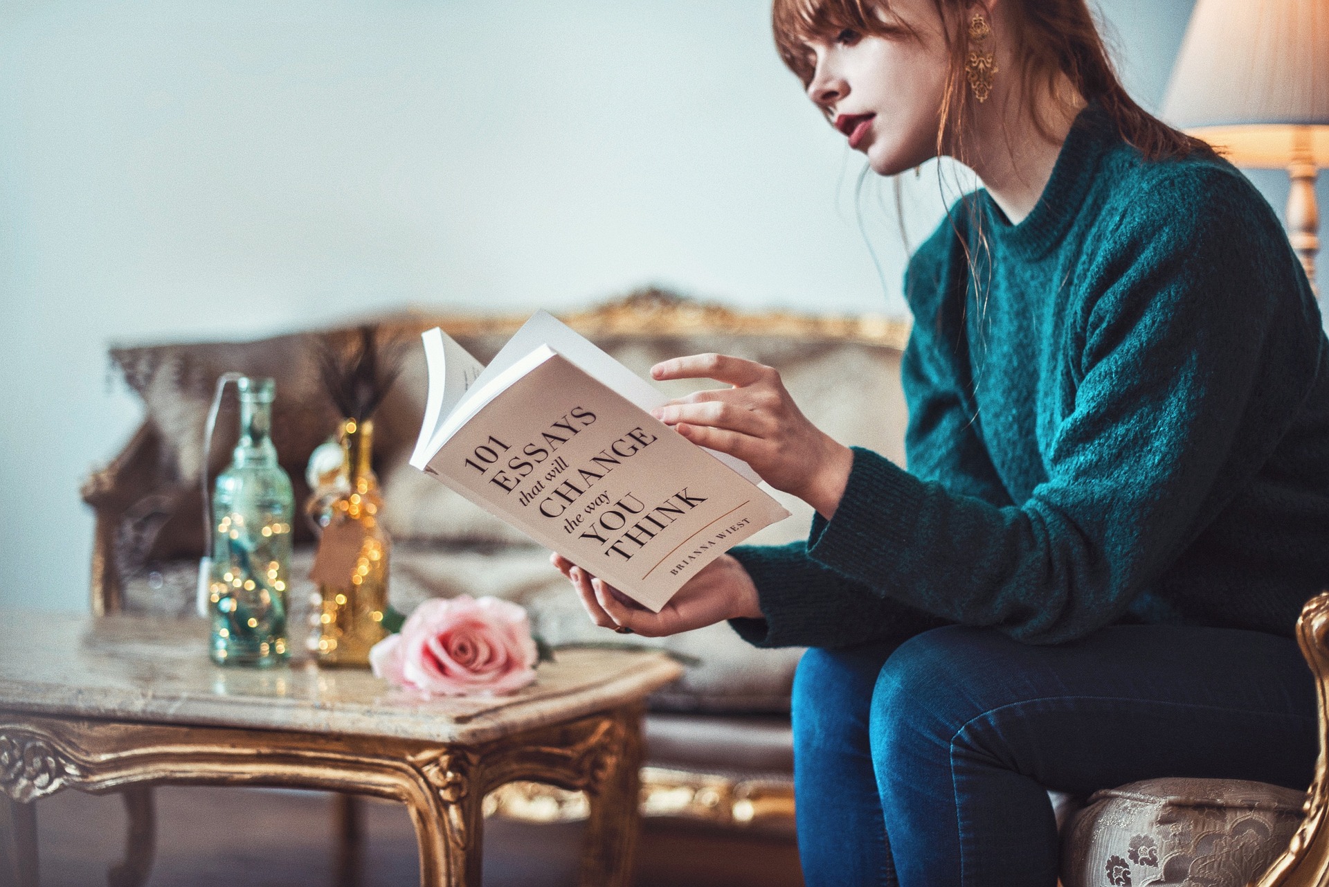 Woman reading nonfiction book