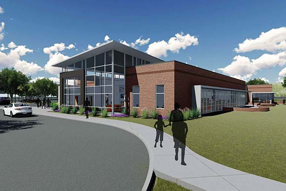 Exterior rendering of the Keith Summey North Charleston Library.