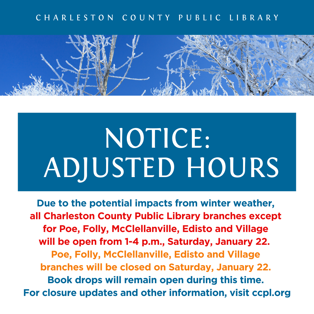 CCPL revises schedules for Saturday, January 22 due to winter weather