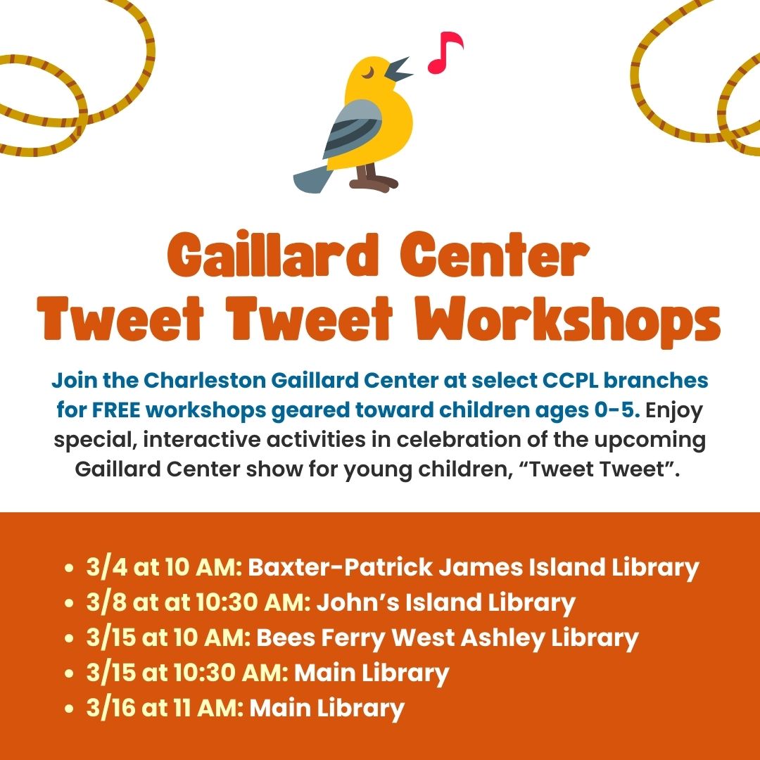 Gaillard Center "Tweet Tweet" Workshops for Kids 
