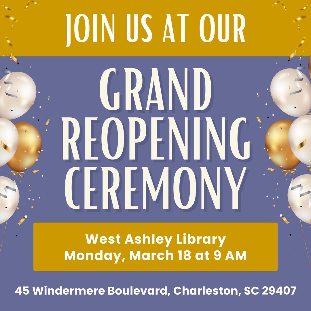 CCPL to Open Renovated West Ashley Library on March 18 