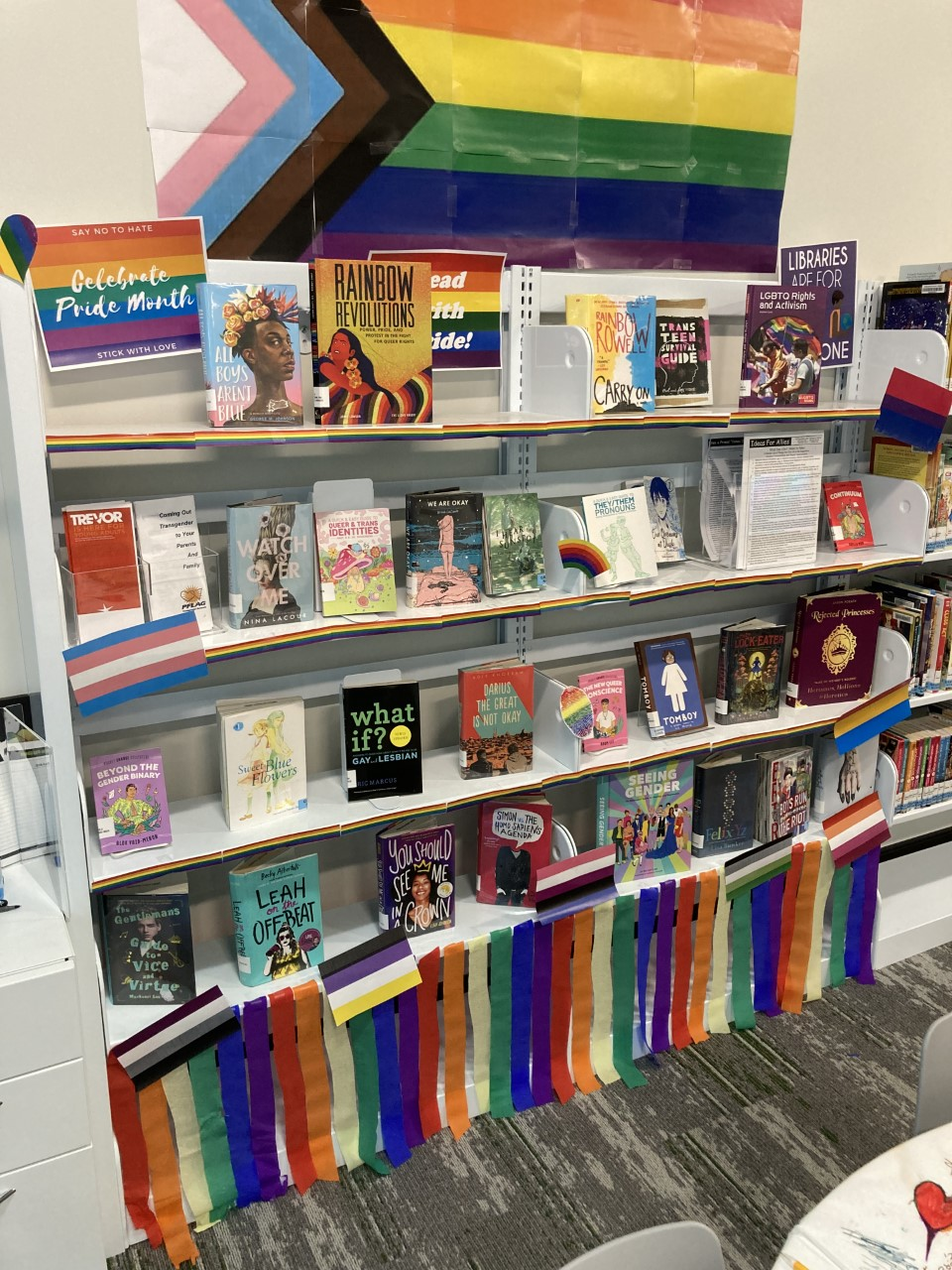 Pride Month display in the John's Island Library Teen Room