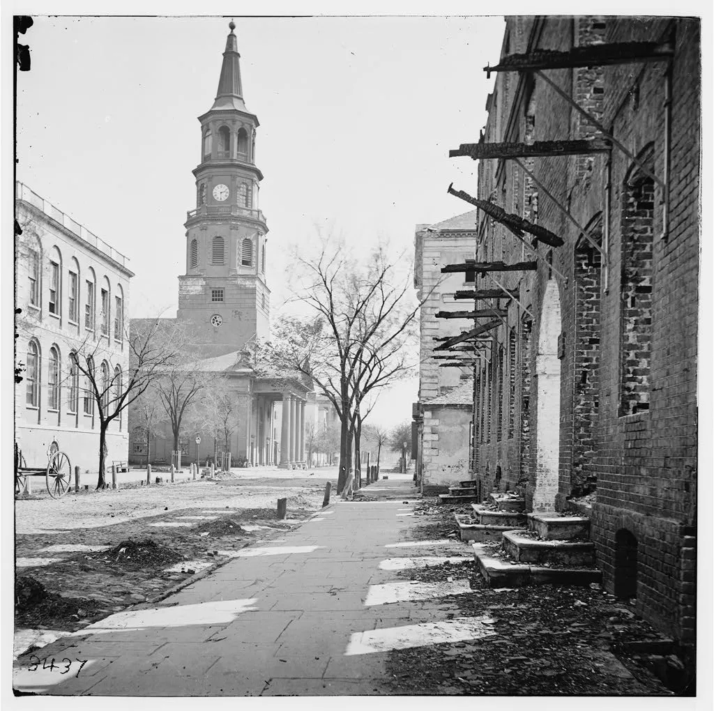 1865 image of St. Michael's Church in Charleston (Library of Congress)