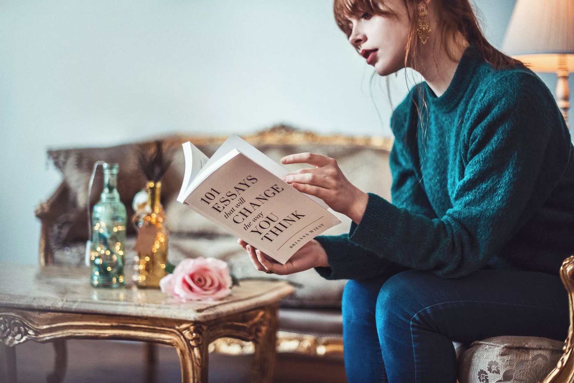 Woman reading nonfiction book
