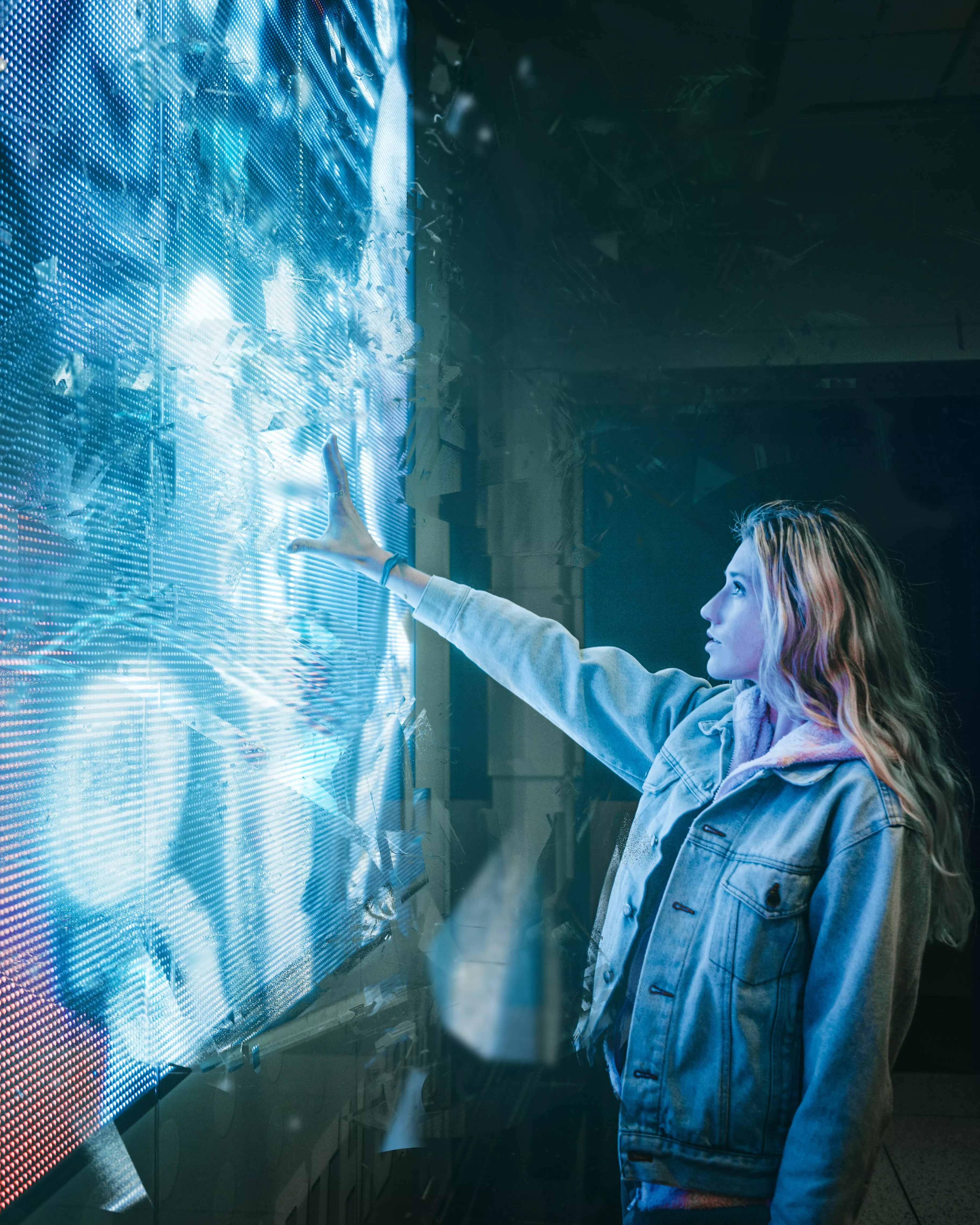 Book List - Women's History - woman touching a big LED panel of lights
