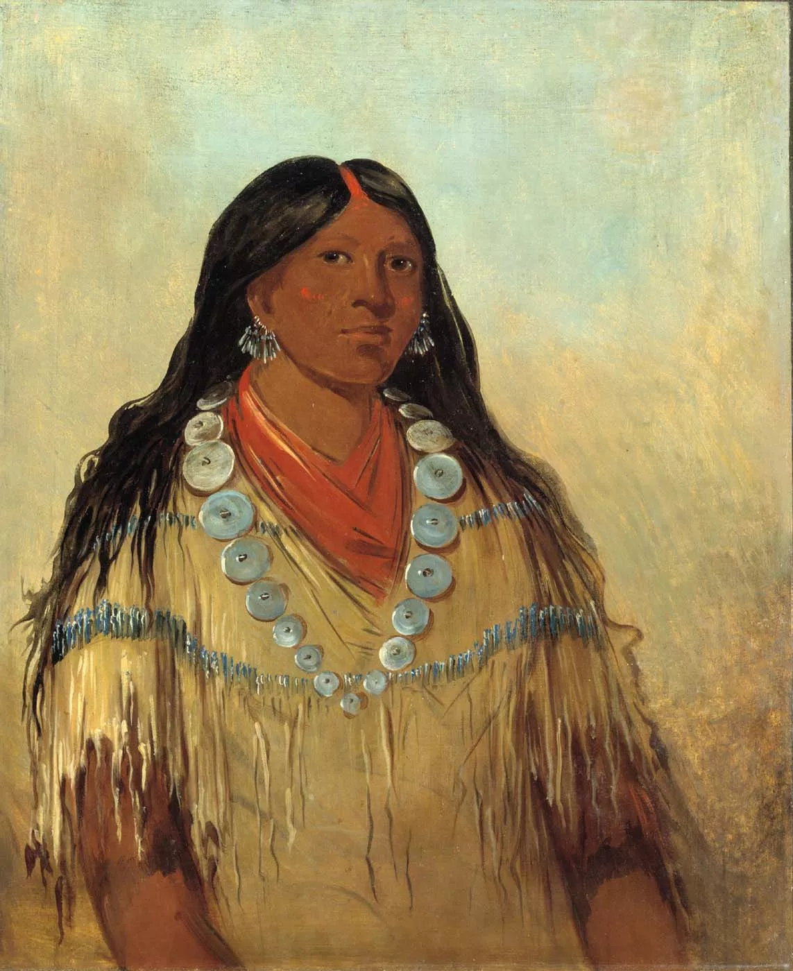 Portrait of a Creek woman, Tchow-ee-pút-o-kaw, by George Catlin (Smithsonian, 1834). 
