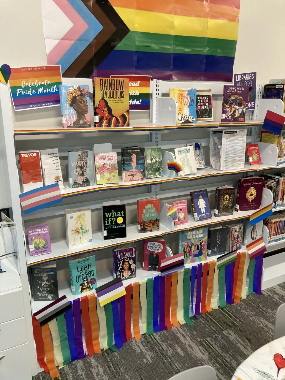 Pride Month display in the John's Island Library Teen Room